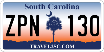 SC license plate ZPN130