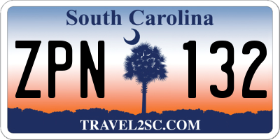 SC license plate ZPN132