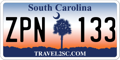 SC license plate ZPN133
