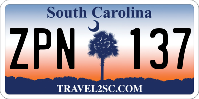 SC license plate ZPN137