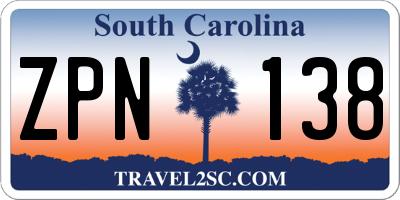 SC license plate ZPN138