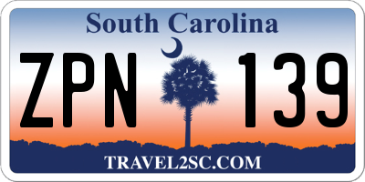 SC license plate ZPN139