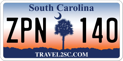 SC license plate ZPN140