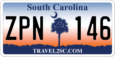 SC license plate ZPN146