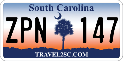 SC license plate ZPN147