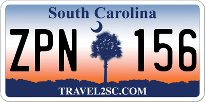 SC license plate ZPN156