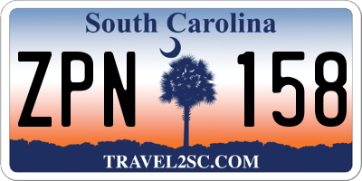 SC license plate ZPN158