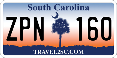 SC license plate ZPN160