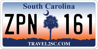 SC license plate ZPN161