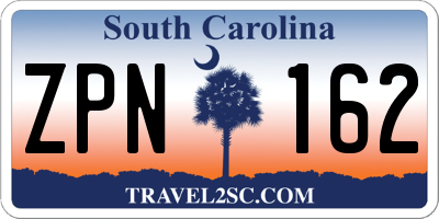 SC license plate ZPN162