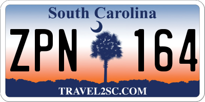 SC license plate ZPN164