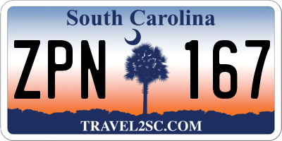 SC license plate ZPN167