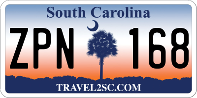 SC license plate ZPN168