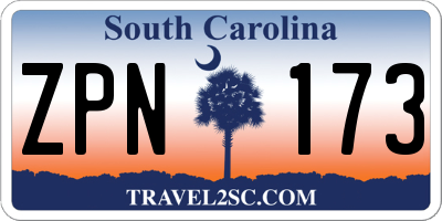 SC license plate ZPN173