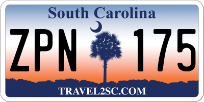 SC license plate ZPN175