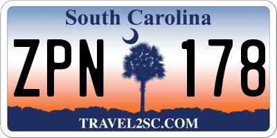 SC license plate ZPN178