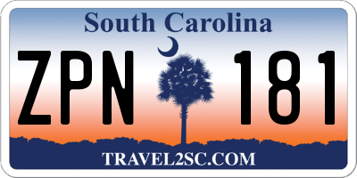 SC license plate ZPN181