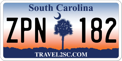 SC license plate ZPN182