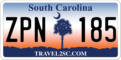 SC license plate ZPN185