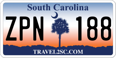 SC license plate ZPN188