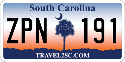 SC license plate ZPN191