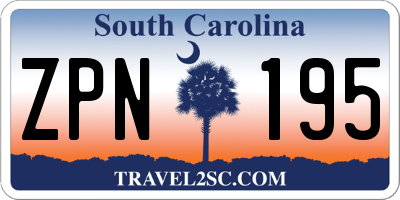 SC license plate ZPN195
