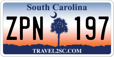 SC license plate ZPN197