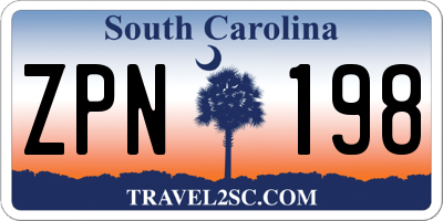SC license plate ZPN198