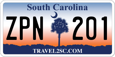 SC license plate ZPN201