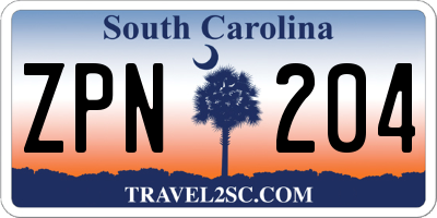 SC license plate ZPN204