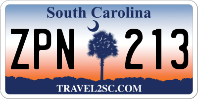 SC license plate ZPN213