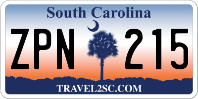 SC license plate ZPN215