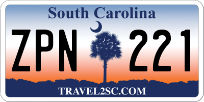 SC license plate ZPN221