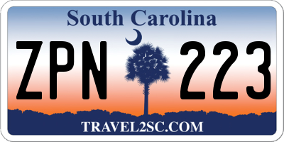 SC license plate ZPN223