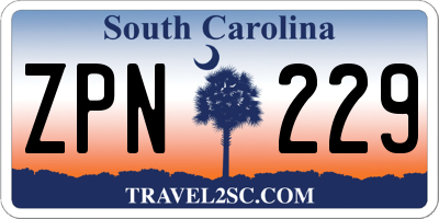 SC license plate ZPN229
