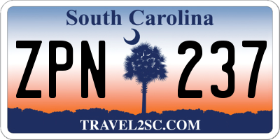 SC license plate ZPN237