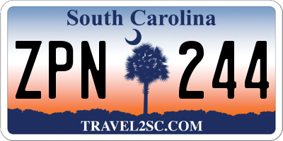 SC license plate ZPN244