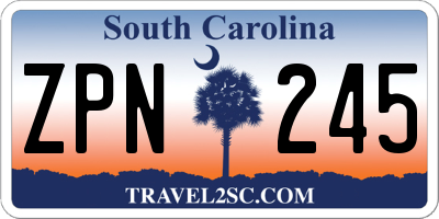 SC license plate ZPN245