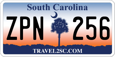 SC license plate ZPN256