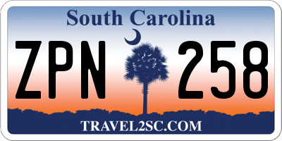 SC license plate ZPN258