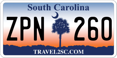 SC license plate ZPN260
