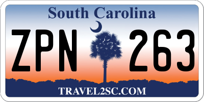 SC license plate ZPN263