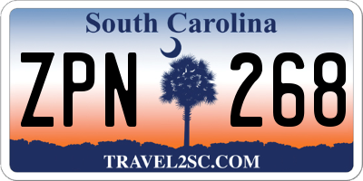 SC license plate ZPN268