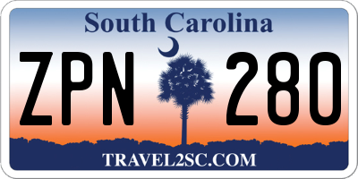 SC license plate ZPN280