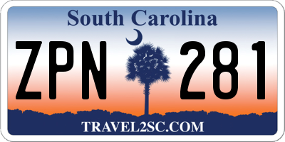 SC license plate ZPN281