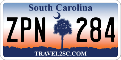 SC license plate ZPN284