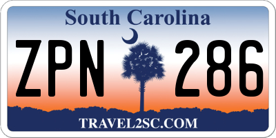SC license plate ZPN286
