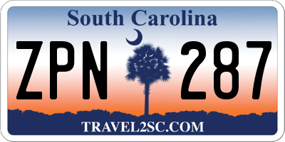 SC license plate ZPN287