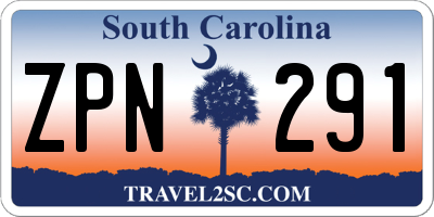 SC license plate ZPN291