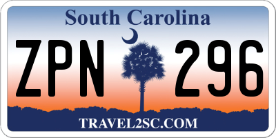 SC license plate ZPN296